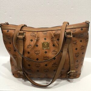 MCM Cognac Visetos Shoulder Bag